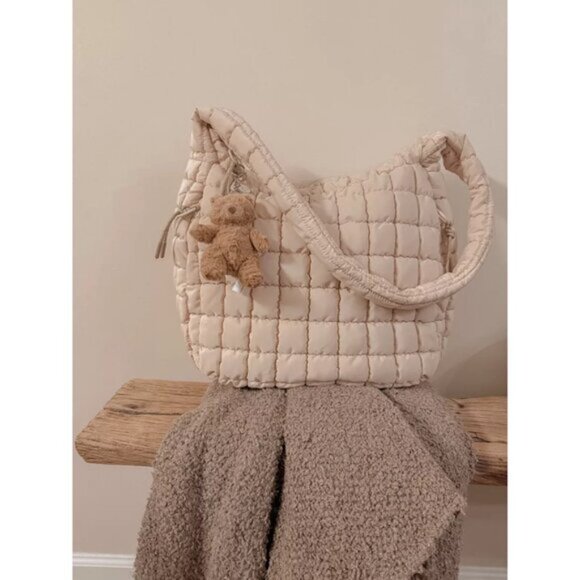 FREE PEOPLE Movement Quilted Carryall Bag in Off White NWT - Picture 1 of 11